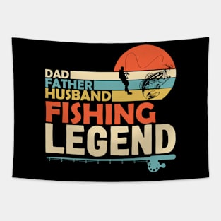 Dad Father Husband Fishing Legend Retro Tapestry
