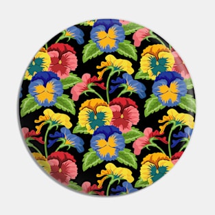 Pansy Flowers Pattern Pin