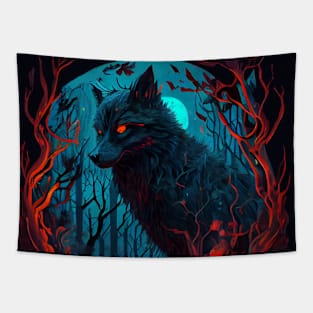 night wolf Tapestry