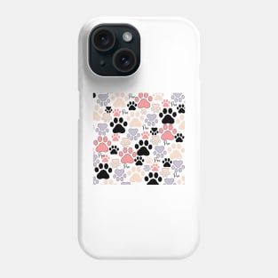 Colorful paw prints Phone Case