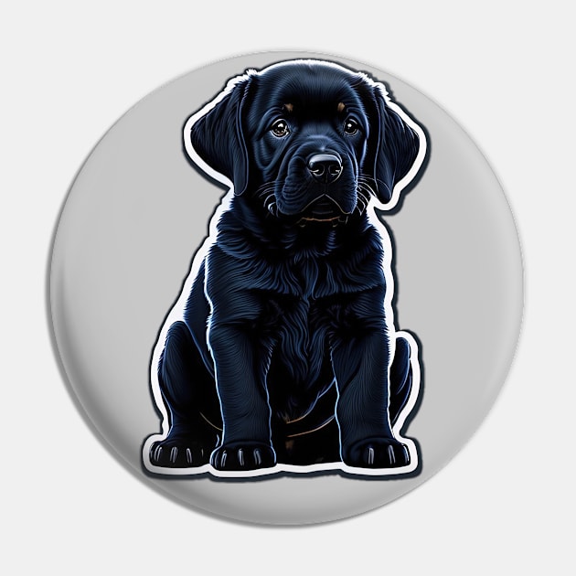 Black Labrador Retriever Puppy Pin by SymbioticDesign