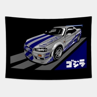 Nissan GTR 34 Paul Walker Livery Tapestry