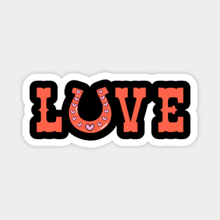 Love Horseshoe with Hearts for Valentine’s Day Magnet