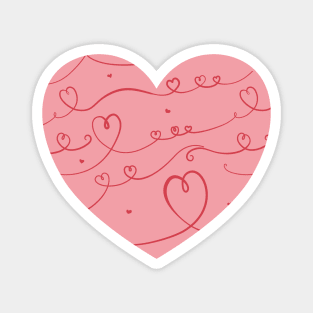 Big cute pink heart with doodle pattern. Magnet