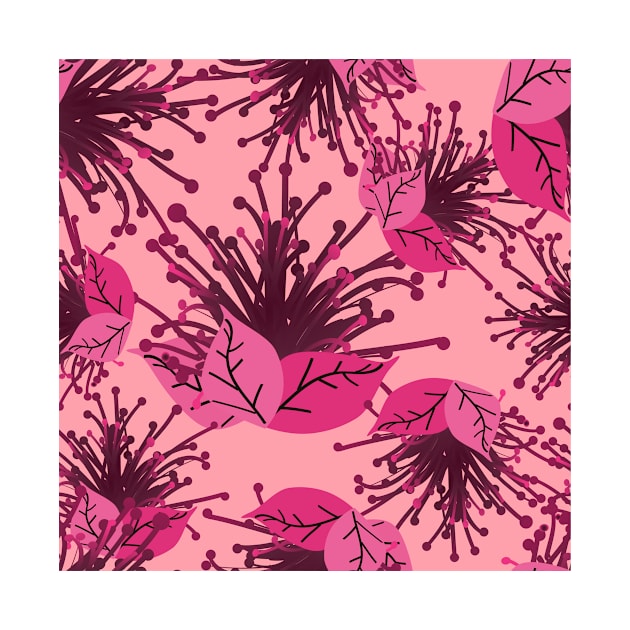 Tropical Pink Flower Seamless Fashion Print cópia by MichelMM