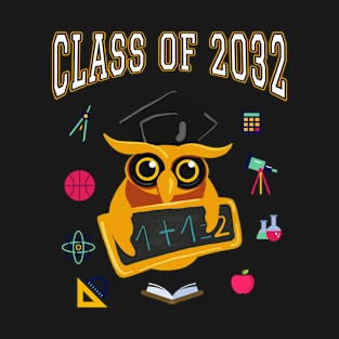 Class of 2032 Grow With Me Graduation School Kid Design graphic T-Shirt