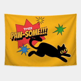 Funny Cat Pun Truly Paw-some!! Tapestry