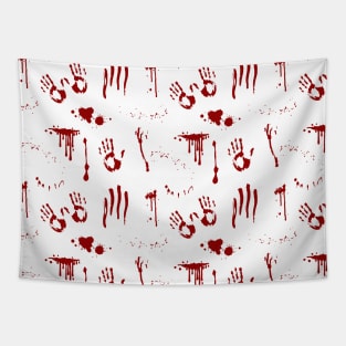 Blood Spatter and Bloody Handprints Tapestry