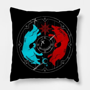 Skoll and Hati Shield Pillow