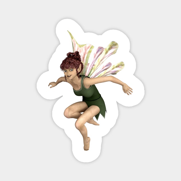 Let's Play elf fairy faerie flying through air dragon wings Magnet by Fantasyart123