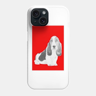 Basset Hound Puppy in Red Phone Case