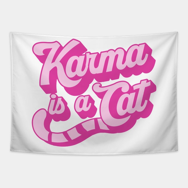 Karma Is a Cat Tapestry by darklordpug