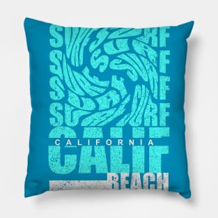 California beach swirl typography Pillow