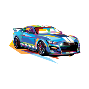 Blue Ford Mustang, Artwork painting T-Shirt