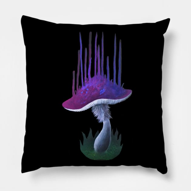 Dripping mushroom Pillow by HellAngelVero