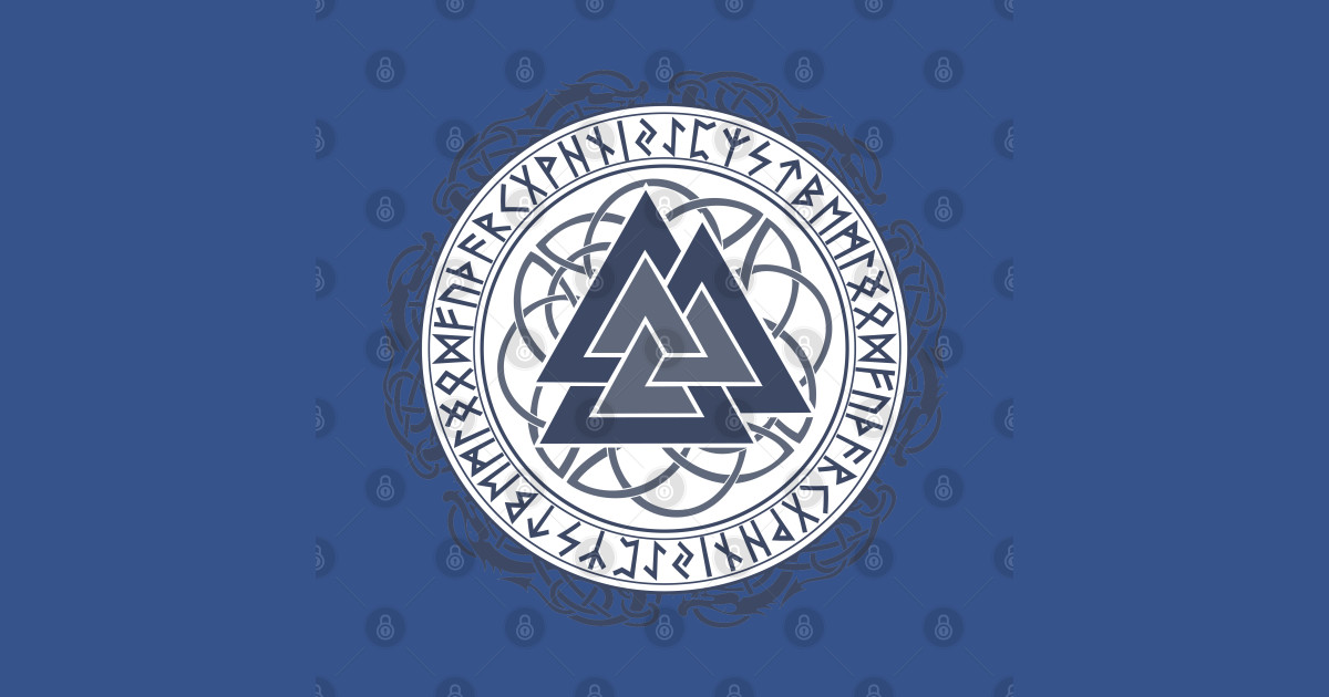 Viking Valknut with Runes | Viking Art | Gift for Dad - Valknut ...