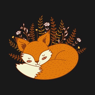 Fox Foxes Sleep Sleeping Watercolor Polygon Idea T-Shirt