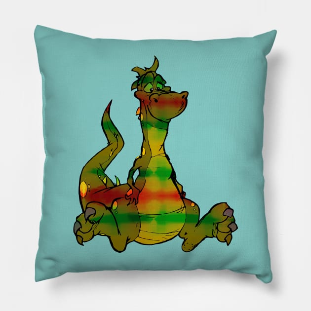 Cute Funny Colorful Dinosaur Perfect Gift For Whole Family Pillow by klimentina