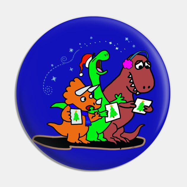 DInosaur Christmas Choir Pin by wolfmanjaq