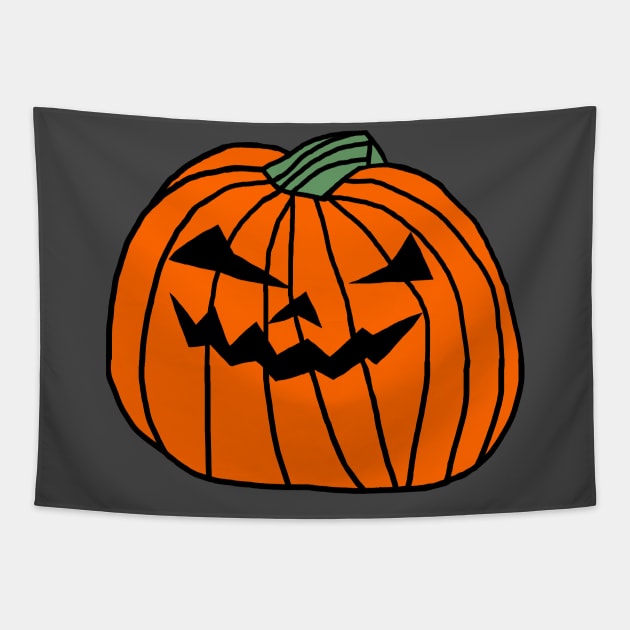 Big Halloween Horror Pumpkin Tapestry by ellenhenryart