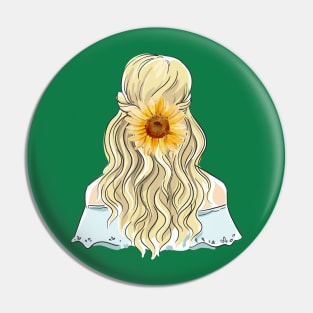 Girl and sunflower. Pin