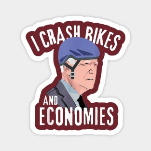 I Crash Bikes and Economies Joe Biden Falling off Bike Magnet