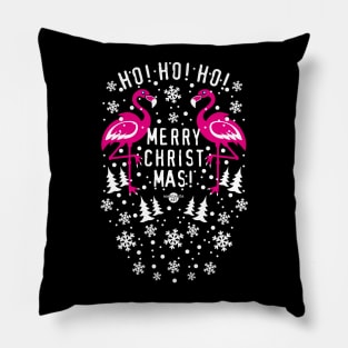 17 Flamingos Ho Ho Ho Merry Christmas Pillow