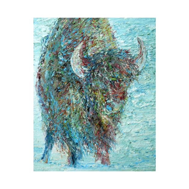 BISON IN THE SNOW by lautir