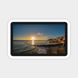 Fisheye view over Cromer beach and the promenade at sunrise Magnet