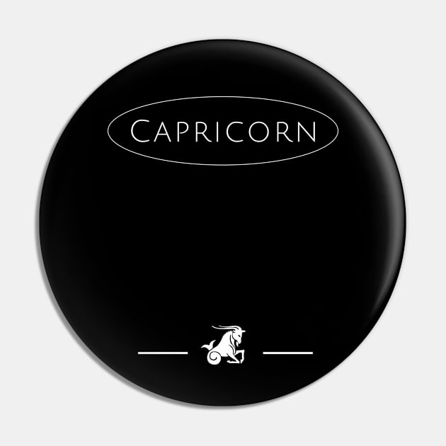 Capricorn Minimalist Pin by cypryanus