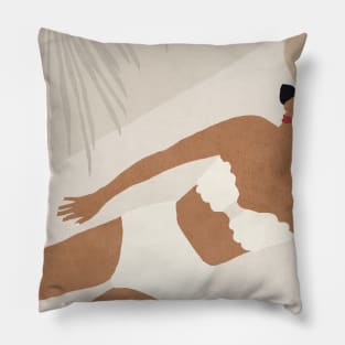 Girl on the beach Pillow