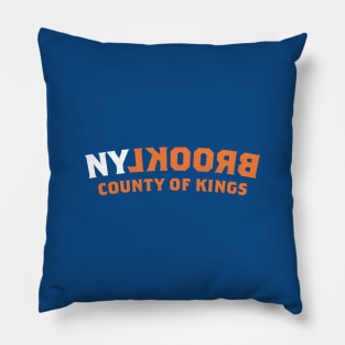 Brooklyn County of Kings (white, orange) Pillow