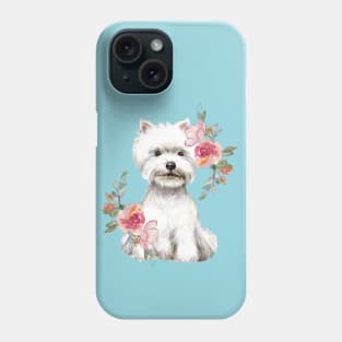 Cute West Highland White Terrier Westie Puppy Dog Watercolor Art Phone Case