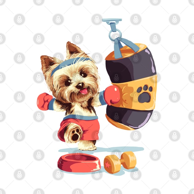 Yorkshire Terrier Boxing by BadAz Collectibles