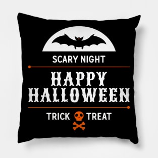 Happy Halloween Trick or Treat Scary Bat Pillow