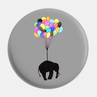 Elephant on balloons Pin