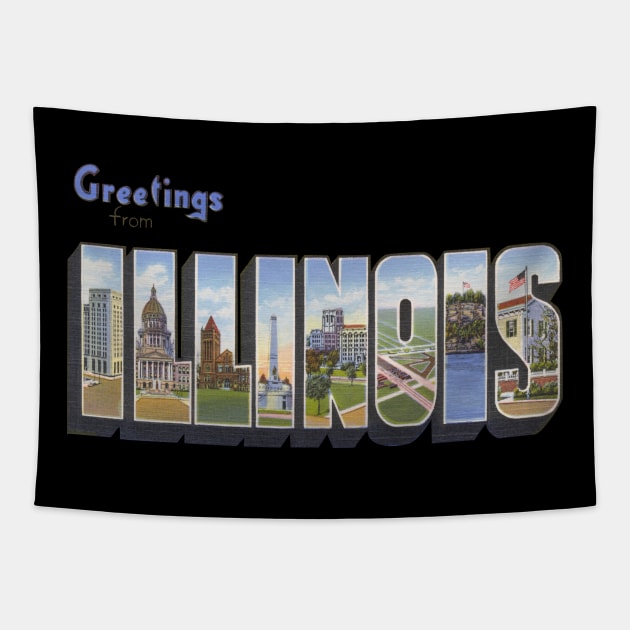Greetings from Illinois Tapestry by reapolo