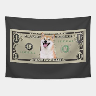 Shiba Inu Doge - Dollar bill Tapestry