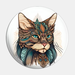 Cat Boho Vintage - Love Cats Pin