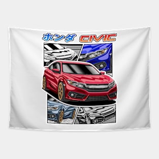 JDM Civic Street Racing Tapestry