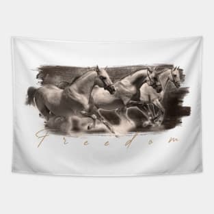 Artnerd freedom of wild horses Tapestry