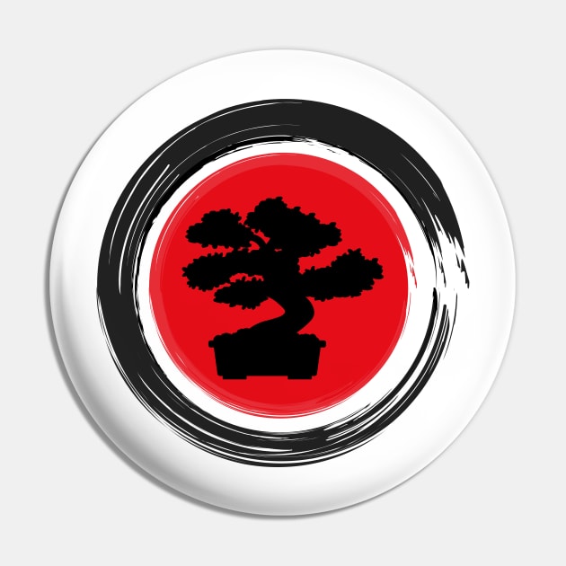 Japanese Bonsai Zen Enso Circle Tshirt Pin by KawaiiAttack