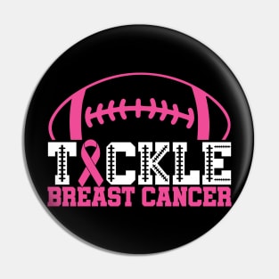 Tackle Breast Cancer Football Sport Awareness Support Pink Ribbon Pin