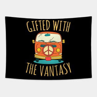 Gifted With The Vantasy Cool Vintage Van Life Gift For Men Women and Kids Who Love and Live The Van Lifestyle Tapestry