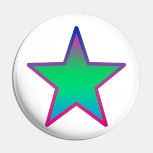 Bi+ Star (Poly Flag with upside-down Bi Flag outline) Pin