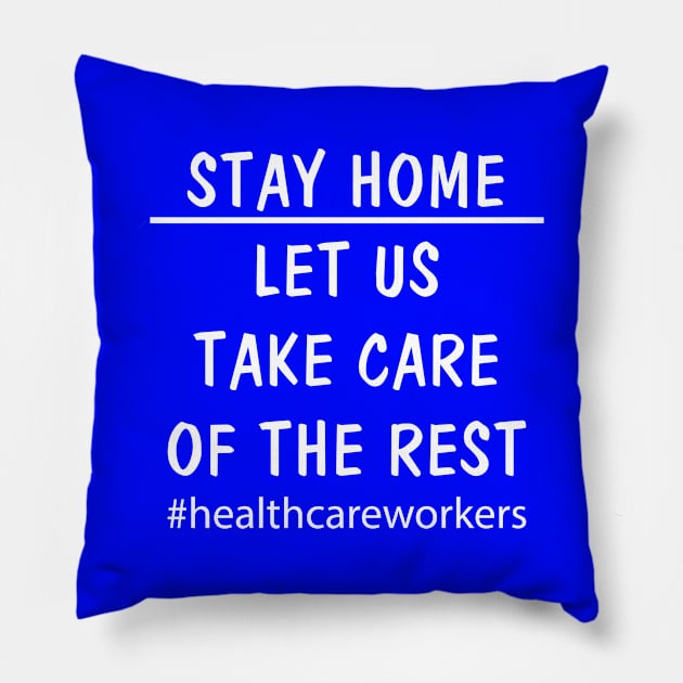 Stay Home Pillow by JevLavigne