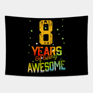 8th Birthday Girl Gift Vintage Retro 08 Years Of Being Awesome Gifts Funny 8 Years Old Boys Kids Tapestry