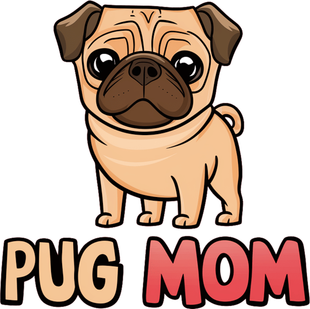 Pug Mom Kids T-Shirt by Moulezitouna