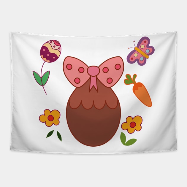 Adorable chocolate easter egg Tapestry by Duzzi Art