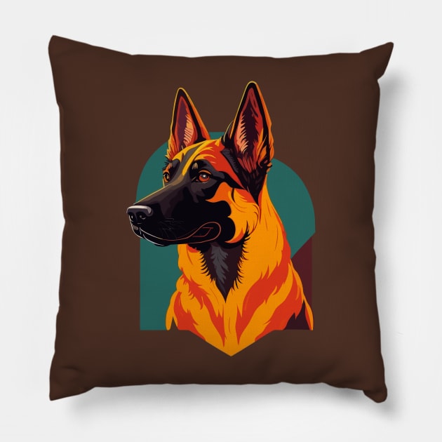 Belgian Malinois Portrait Pillow by SpriteGuy95